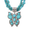 oly-36939bd665d48c0bc328d56d0c05441d Wholesale European and American Jewelry Western Style Water op Flower Turquoise Double-Layer Butterfly Necklace Personalized Retro Carved Heavy Industry Necklace Jewelry