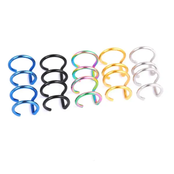 Wholesale 1 Piece Basic Simple Style Solid Color Plating 304 Stainless Steel Ear Cuffs