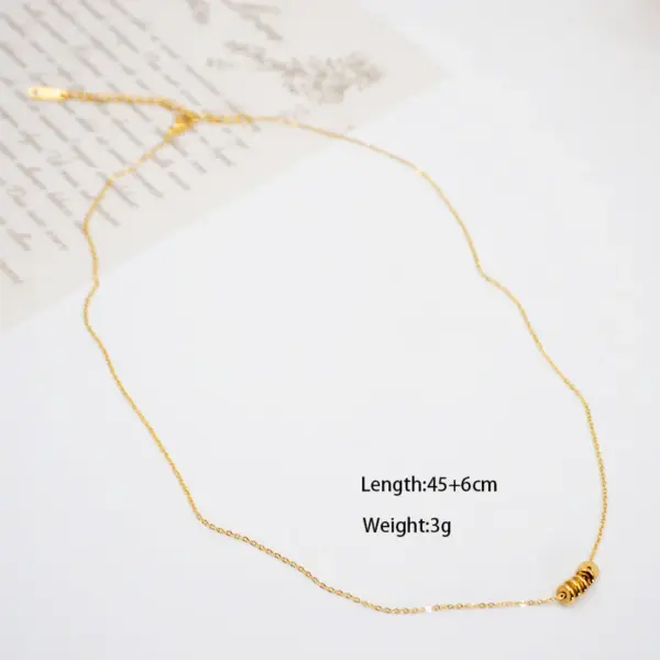 Ferroalloy Round Vacuum Plating Real Gold Plated Casual Simple Style Classic Style Waterproof Non Tarnish Beaded Cable Chain Gold Necklace