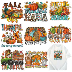 Wholesale Colorful Thanksgiving Heat Transfers
