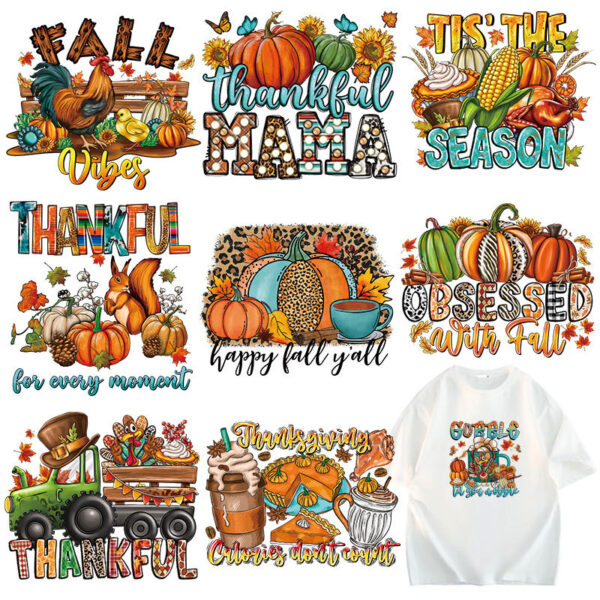 Wholesale Colorful Thanksgiving Heat Transfers