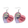 oly-369b49873b81cbfe0dba636fa0d6f8d1 Wholesale New cross-border Halloween quirky skull hand heart pendant earrings, wooden gothic style, double-sided quirky earrings