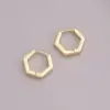 Europe And America Cross Border New Geometric Metal 18k Gold Earrings Simple Personality Gothic Stud Earrings Nightclub Earrings E360