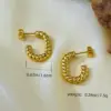 304 Stainless Steel Irregular Electroplating Stone-Free 18K Gold Golden Plated Elegant Simple Style Asymmetrical Gold Hoop Earrings