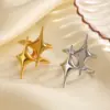 Wholesale Ion Plating (IP) 18K Gold Plated Star 304 Stainless Steel Exaggerated Waterproof Non Tarnish Open Rings
