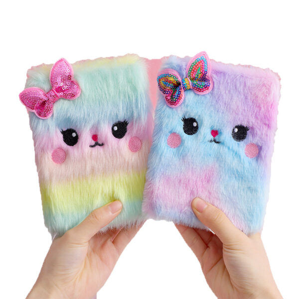 oly-36ac92cead63e60f328c6186e117ca7f Wholesale Children's plush notebook with bow and cat