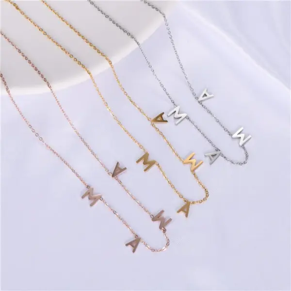 Simple Style Letter Stainless Steel Titanium Steel Plating Necklace