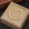Wholesale PVD Coated 18K Gold Real Gold Plated Geometric Stainless Steel Simple Style Waterproof Non Tarnish 304 Stainless Steel Bracelets
