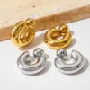 PVD Coated Real Gold Plated 16K White Plating Geometric Solid Color 304 Stainless Steel Simple Style Waterproof Non Tarnish Ear Studs