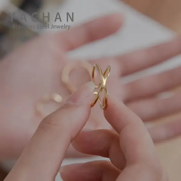 PVD Coated 18K Gold Real Gold Plated Geometric 304 Stainless Steel Waterproof Non Tarnish