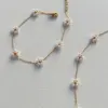 Wholesale Jewelry Elegant Cute Handmade Geometric Flower 304 Stainless Steel 18K Gold Plated Plating Cable Chain Bracelets Anklet Waist Chain
