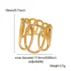 PVD Coated Real Gold Plated Solid Color Stainless Steel Fashion Waterproof Non Tarnish Open Ring