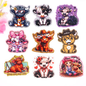 Wholesale New loose powder cartoon cute calf pony bag accessories acrylic cute DIY patch accessories