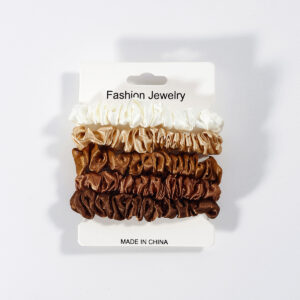 5PCS Small Intestinal Hair Ring brown Satin