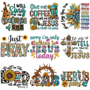 Wholesale Sunflower letter heat transfer sticker pattern