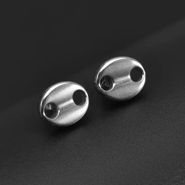 Wholesale 18K Real Gold Plated 304 Stainless Steel PVD Coated Stone-Free Oval Waterproof Non Tarnish Simple Style Ear Studs For Women'S