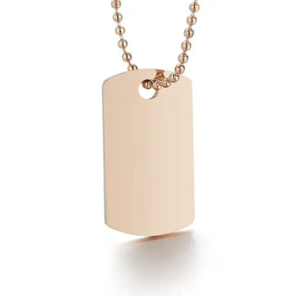 Wholesale 304 Stainless Steel Square PVD Coated 18K Real Gold Plated Simple Style Waterproof Non Tarnish Plating Pendant Necklace