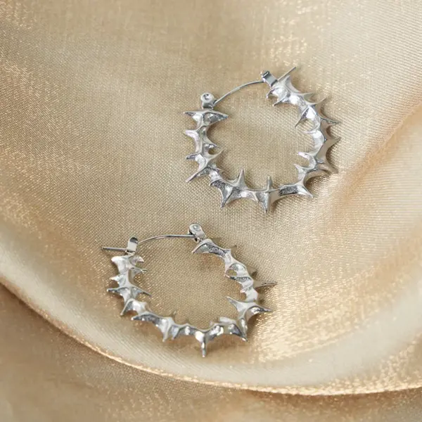 304 Stainless Steel Solid Color PVD Coated 18K Real Gold Plated Real Gold Plated 18K Gold Hip-Hop Cool Style Waterproof Non Tarnish Silver Earrings