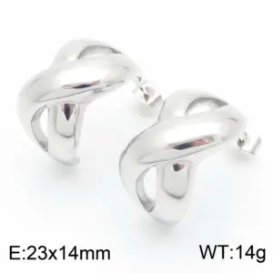 Steel Earrings Ke114908-K