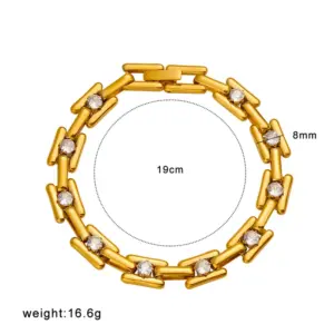 Ysj3 White Diamond Gold Bracelet