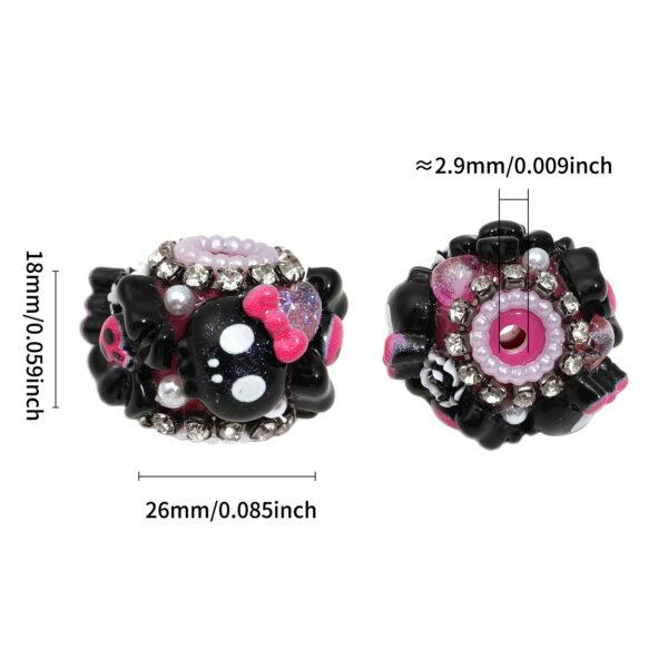Wholesale Black diamond studded bead