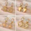 Wholesale wind suower creative personality ear buckle fashion earrings 304 stainless steel