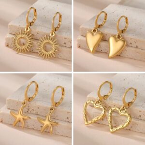 Wholesale wind suower creative personality ear buckle fashion earrings 304 stainless steel