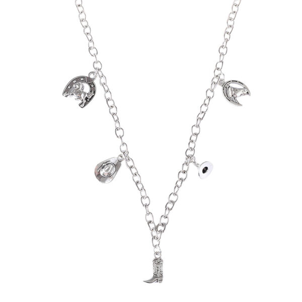 Wholesale Alloy Vintage Dark Skull Boots Pendant Necklace