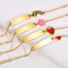 PVD Coated Gold Plated Rainbow Heart Shape Strawberry 201 Stainless Steel Sweet Simple Style Waterproof Non Tarnish 201 Stainless Steel Bracelets