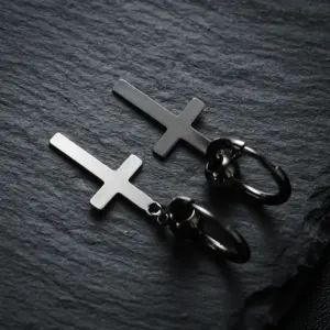 Black Cross Earrings
