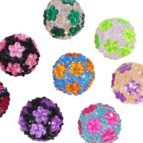 Wholesale Acrylic flower straight hole loose beads DIY accessories
