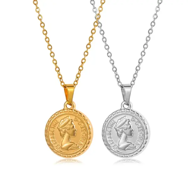 Wholesale Ethnic Style Portrait Stainless Steel Titanium Steel Plating Pendant Necklace