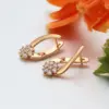 Wholesale 1 Pair Elegant Lady XUPING Geometric Plating Copper Zirconia 18K Gold Plated Ear Studs