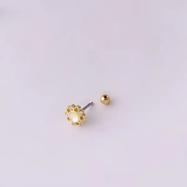 316L Stainless Steel Copper Ear Cartilage Rings & Studs Flower Waterproof Non Tarnish Surgical Steel Women'S