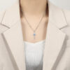 oly-36de5513aa047439fe7194ddb95cbf60 Wholesale heart-shaped twee contion stone clavicle chain retro cold wind faith cross necklace