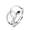 oly-36e6054fefebfc32811d55b6570e83d4 Wholesale Chao Sheng s925 Sterling Sier Irregular Geometry Black Enamel Ring Dark Fashion Food Ring