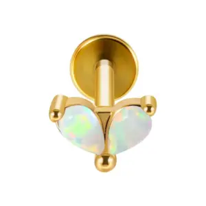 Gold/1.3*1.1cm-2 Opal Op17 Water Drops / 1.2x8mm