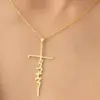 Stainless Steel Titanium Steel Simple Style Plating Hollow Out Cross Letter Pendant Necklace