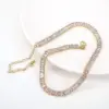 Wholesale New White Color Zircon Crystal Inlaid Copper Necklace Jewelry Adjustable