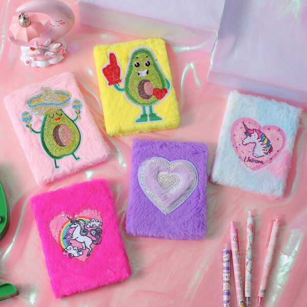 oly-36f7079006ef8666d41b1449e42555dd Wholesale Plush Cartoon Notebook Avocado Handbook