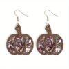 Wholesale Halloween Thanksgiving Vintage Wood Inlaid Sequin Earrings