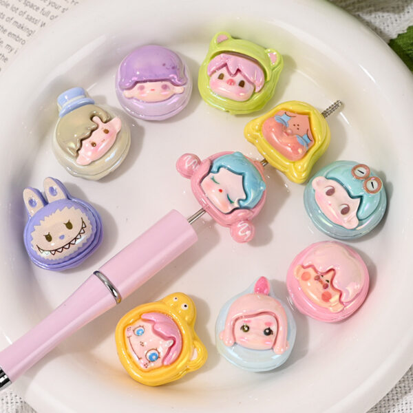 Wholesale Cartoon cute grain pull cloth UV plated straight hole beads OLY Exclusive