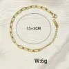 Wholesale Heart 304 Stainless Steel Titanium Steel Waterproof Non Tarnish No Inlaid PVD Coated Real Gold Plated 18K Gold Rose Gold Plated Women'S Anklet
