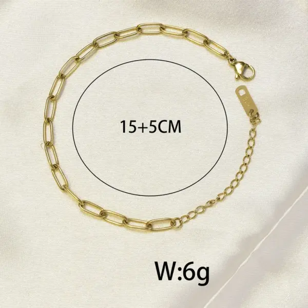 Wholesale Heart 304 Stainless Steel Titanium Steel Waterproof Non Tarnish No Inlaid PVD Coated Real Gold Plated 18K Gold Rose Gold Plated Women'S Anklet