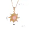 Wholesale PVD Coated Real Gold Plated Sun 304 Stainless Steel Copper Elegant Streetwear Waterproof Non Tarnish 304 Stainless Steel Pendant Necklace