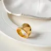 oly-36fb4231697ded338e0c9d80544b12e3 Wholesale PVD Coated Real Gold Plated 18K Gold Solid Color 304 Stainless Steel Commute Waterproof Non Tarnish Rings