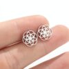 Wholesale New Korean Style Retro Flower Stud Earrings ins French Style Stainless Steel New Rotating Geometric Round Earrings 316 Ear Pin