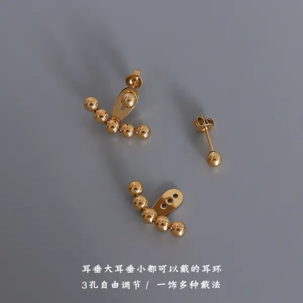 Wholesale PVD Coated Real Gold Plated 18K Gold Geometric 304 Stainless Steel Fashion Waterproof Non Tarnish Earrings Ear Studs