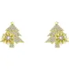 Wholesale 1 Pair Christmas Fashion Christmas Tree Snowflake Plating Inlay Copper Zircon Ear Studs