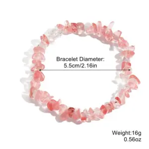 S2305-4 Watermelon Crystal Stone Stretch Bracelet